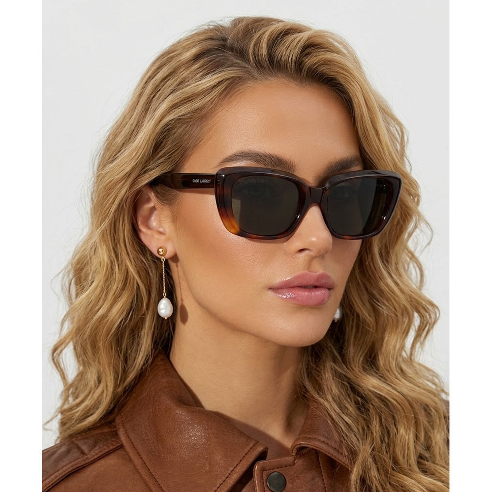 Yves Saint Laurent SL-857 Sunglasses Havana Grey Acetate Square